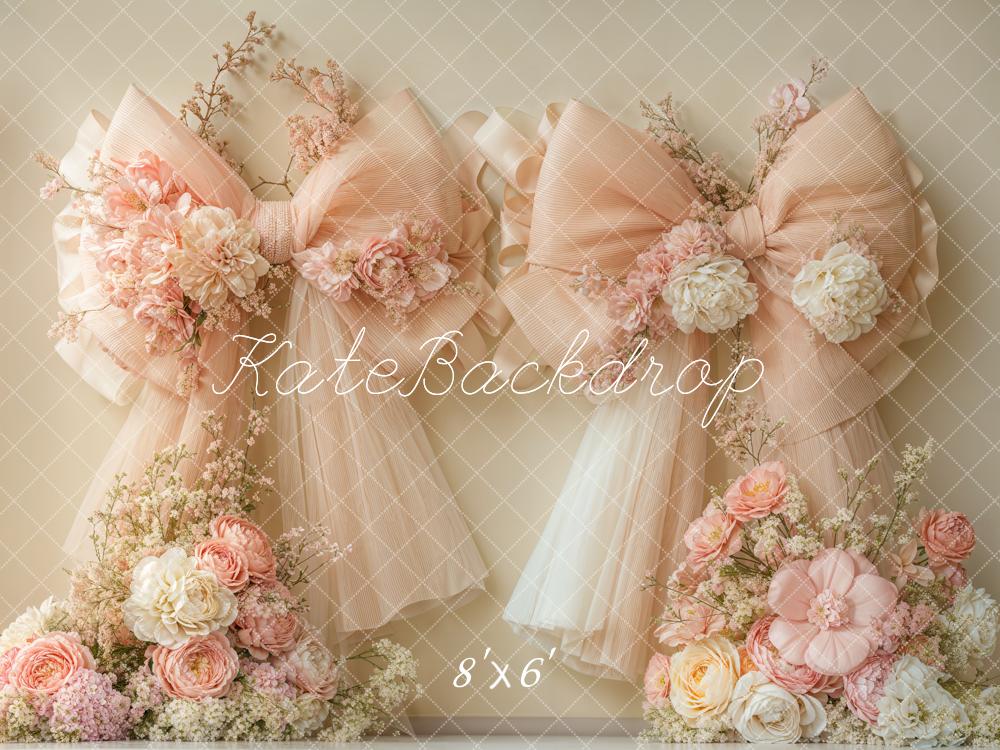 Kate Hochzeit Pfirsich Blumen Schleife Hintergrund entworfen von Emetselch