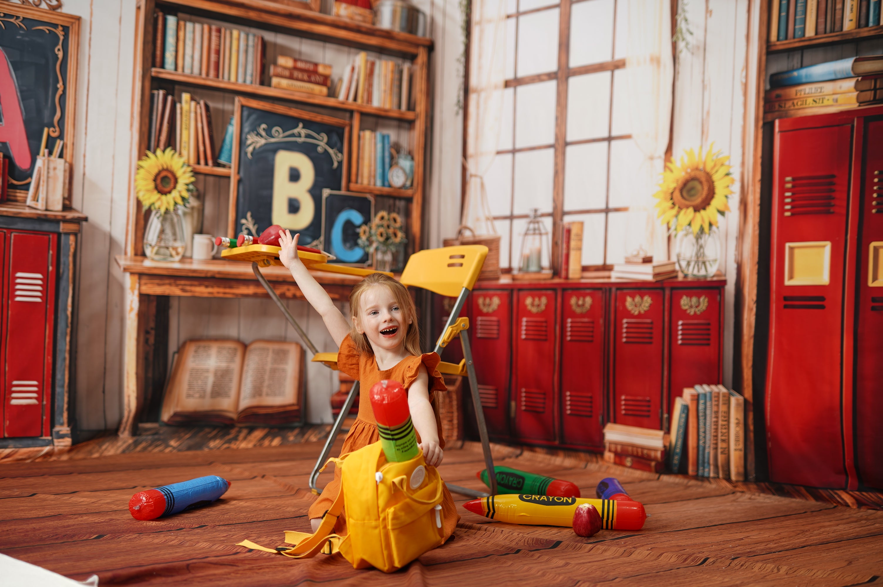 Kate Zurück zur Schule Raum Hintergrund-Set für Kinderzimmer und Fotoshootings
