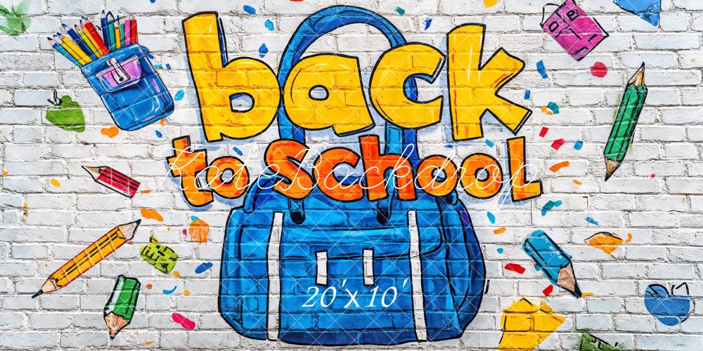 Kate Zurück zu Schule Graffiti Ziegelwand Hintergrund Von Kate