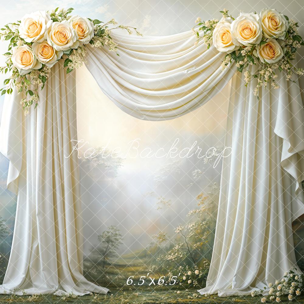 🔥50%OFF-Kate Hochzeit Blumen drapiert Stoff Bogen Hintergrund entworfen von Emetselch - Kate Backdrop.de