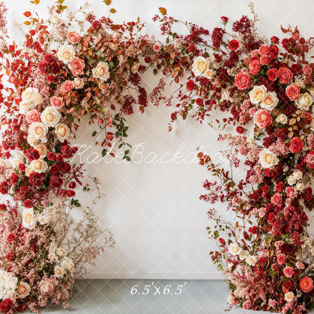 Kate Muttertag Blumenbogen Rote Rosen Hintergrund entworfen von Emetselch - Kate Backdrop.de