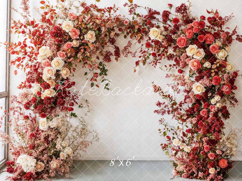 Kate Muttertag Blumenbogen Rote Rosen Hintergrund entworfen von Emetselch - Kate Backdrop.de