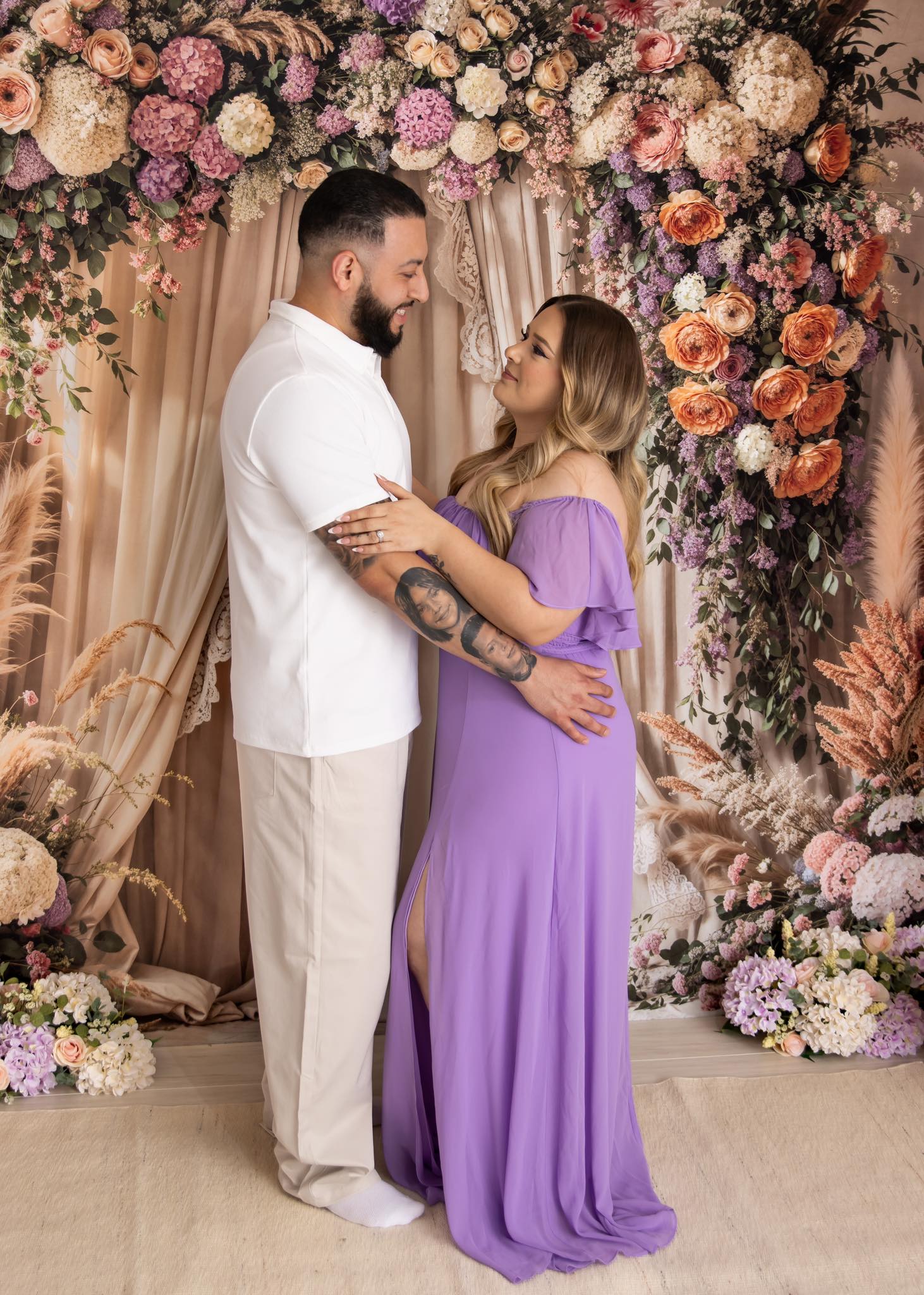 Kate Boho Blumenbogen Drapierte Hochzeit Hintergrund entworfen von Emetselch - Kate Backdrop.de