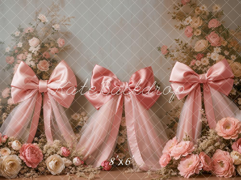 Kate Frühling Rosen Schleifen Blumen Hintergrund entworfen von Emetselch - Kate Backdrop.de