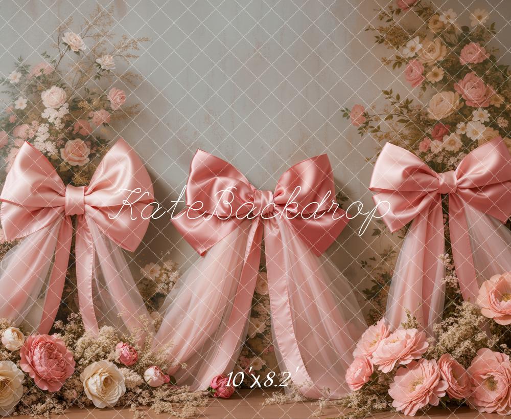 Kate Frühling Rosen Schleifen Blumen Hintergrund entworfen von Emetselch - Kate Backdrop.de