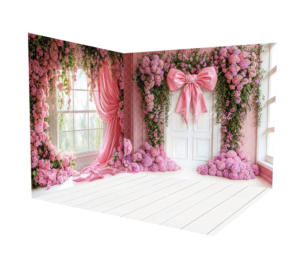 Kate Rosa Frühlings-Schleier Hortensien Raum Hintergrund-Set - Kate Backdrop.de