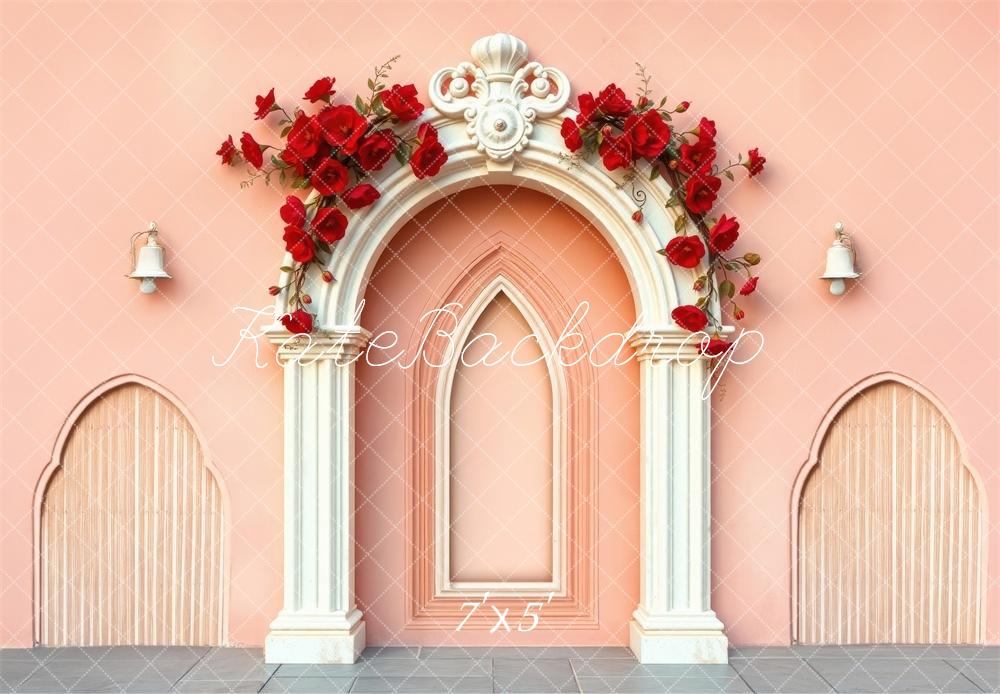 Kate Hochzeit Rose Blumen-Bogen Rosa Wand Hintergrund Von Laura Bybee - Kate Backdrop.de