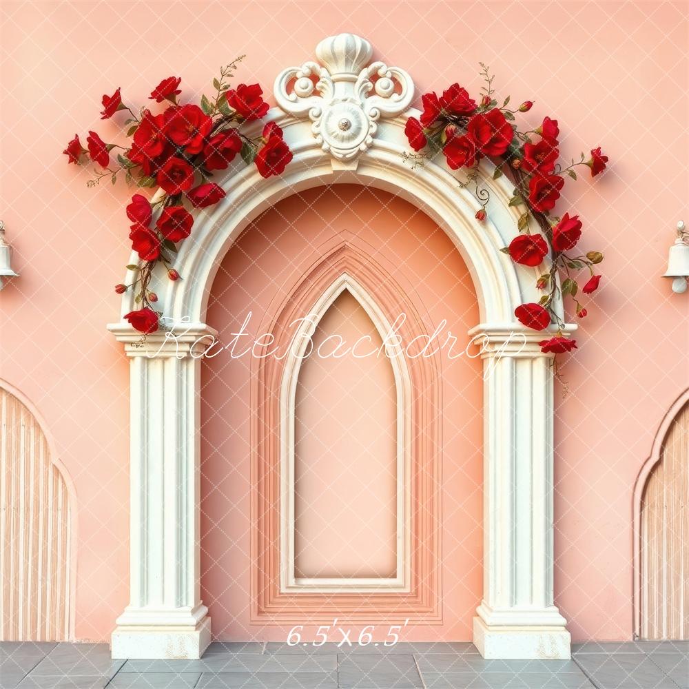 Kate Hochzeit Rose Blumen-Bogen Rosa Wand Hintergrund Von Laura Bybee - Kate Backdrop.de