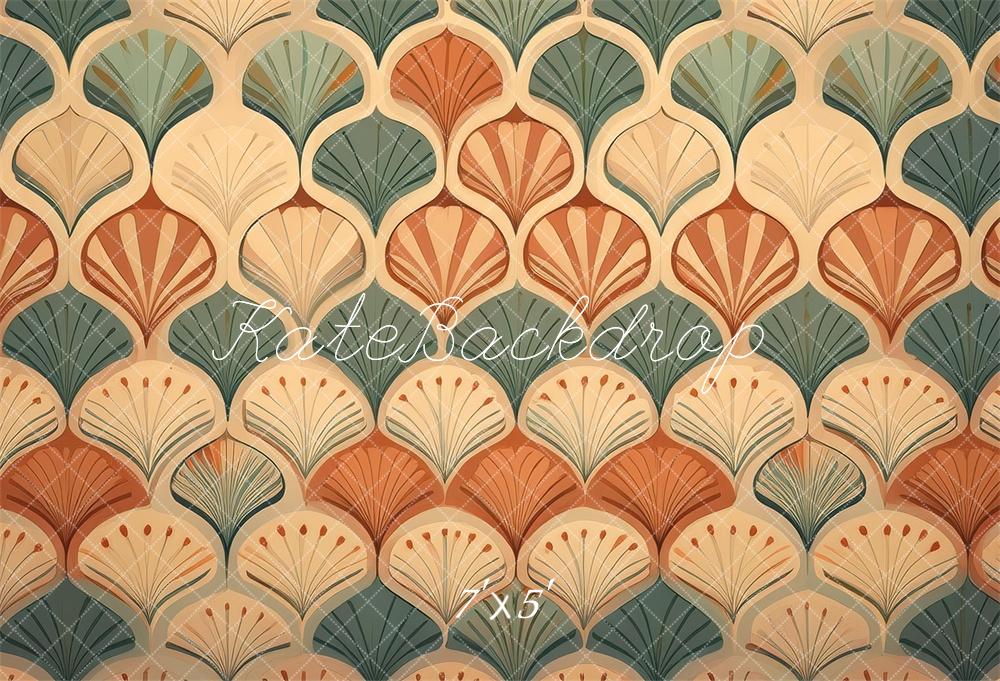 Kate Modernes Retro-Muschelmuster aus der Jahrhundertmitte Hintergrund von Mandy Ringe Fotografie - Kate Backdrop.de