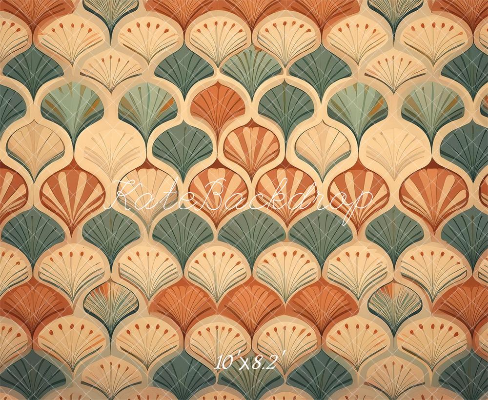 Kate Modernes Retro-Muschelmuster aus der Jahrhundertmitte Hintergrund von Mandy Ringe Fotografie - Kate Backdrop.de