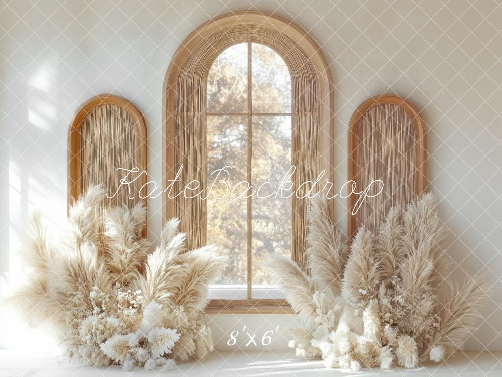 🔥50%OFF-Kate Boho-Bogenfenster Pampas hintergrund Entworfen von Mini MakeBelieve - Kate Backdrop.de