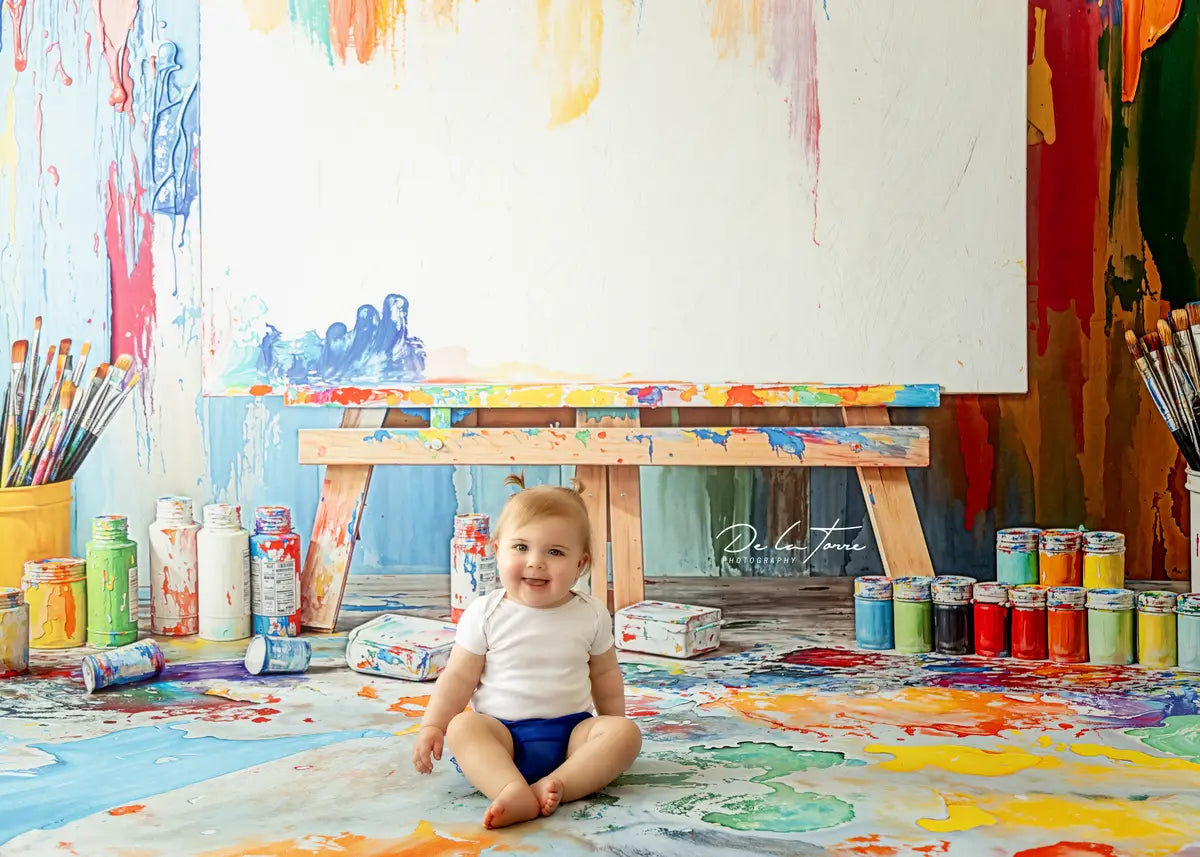 Kate Schule Malerei Bunte Kunst Leinwand Hintergrund entworfen von Emetselch