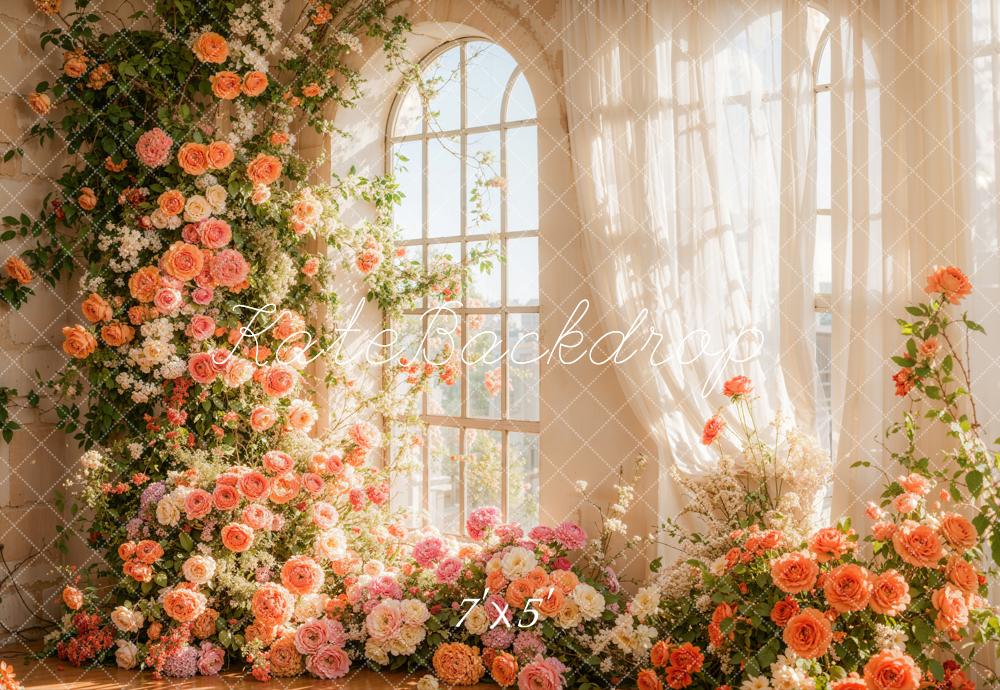 Kate Frühling Blume Bogen Fenster Sonnenlicht Hintergrund entworfen von Emetselch - Kate Backdrop.de