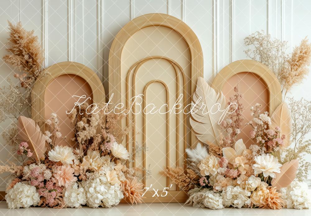 Kate Boho Blumengewölbe-Paneele Hintergrund von Patty Roberts - Kate Backdrop.de
