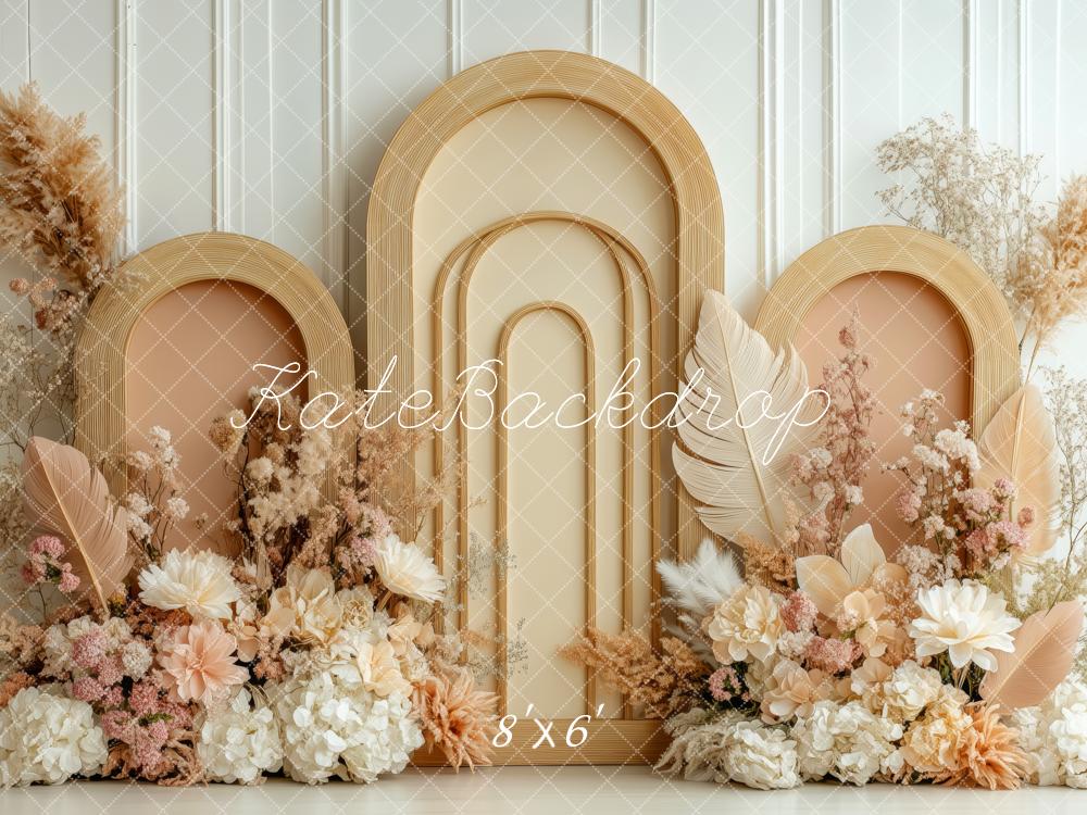 Kate Boho Blumengewölbe-Paneele Hintergrund von Patty Roberts - Kate Backdrop.de