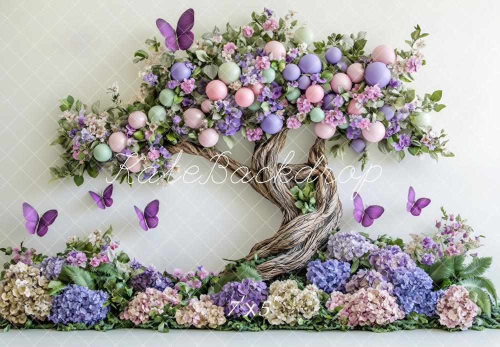 Kate Frühling Blumen Verzauberter Baum Schmetterlinge Hintergrund von Patty Roberts - Kate Backdrop.de