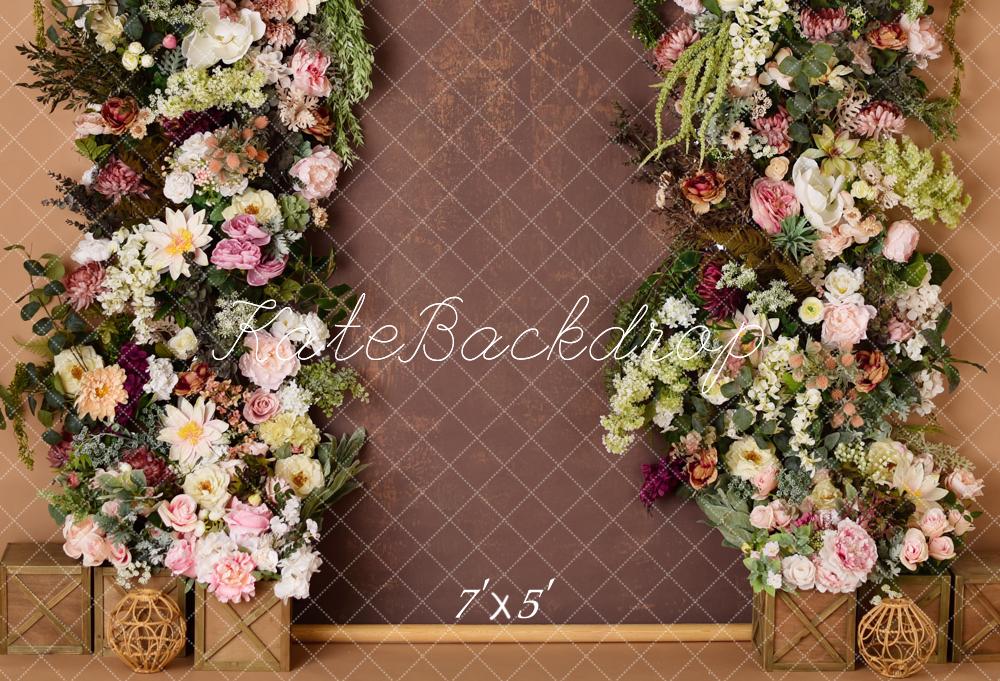 Kate Blumen-Leinwand Rustikal Braun Hintergrund von Mandy Ringe Fotografie - Kate Backdrop.de