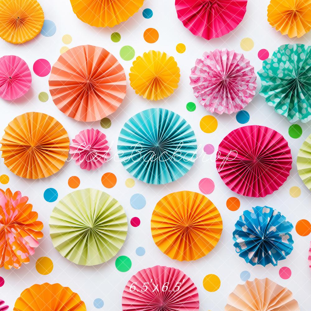 Kate Geburtstag Buntes Papier Fächer Hintergrund von Patty Roberts