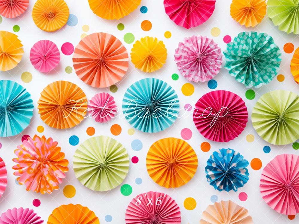 Kate Geburtstag Buntes Papier Fächer Hintergrund von Patty Roberts