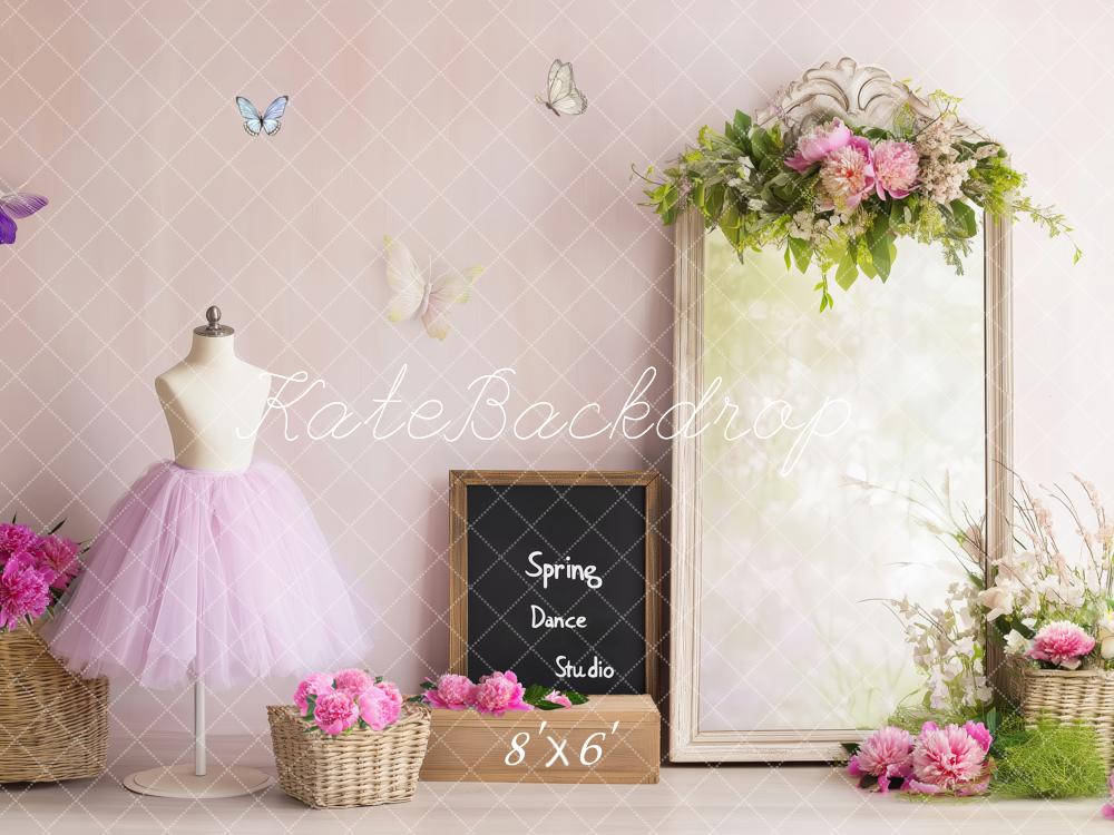 🔥50%OFF-Kate Geburtstag Frühling Ballett Studio Blumen Hintergrund - Kate Backdrop.de