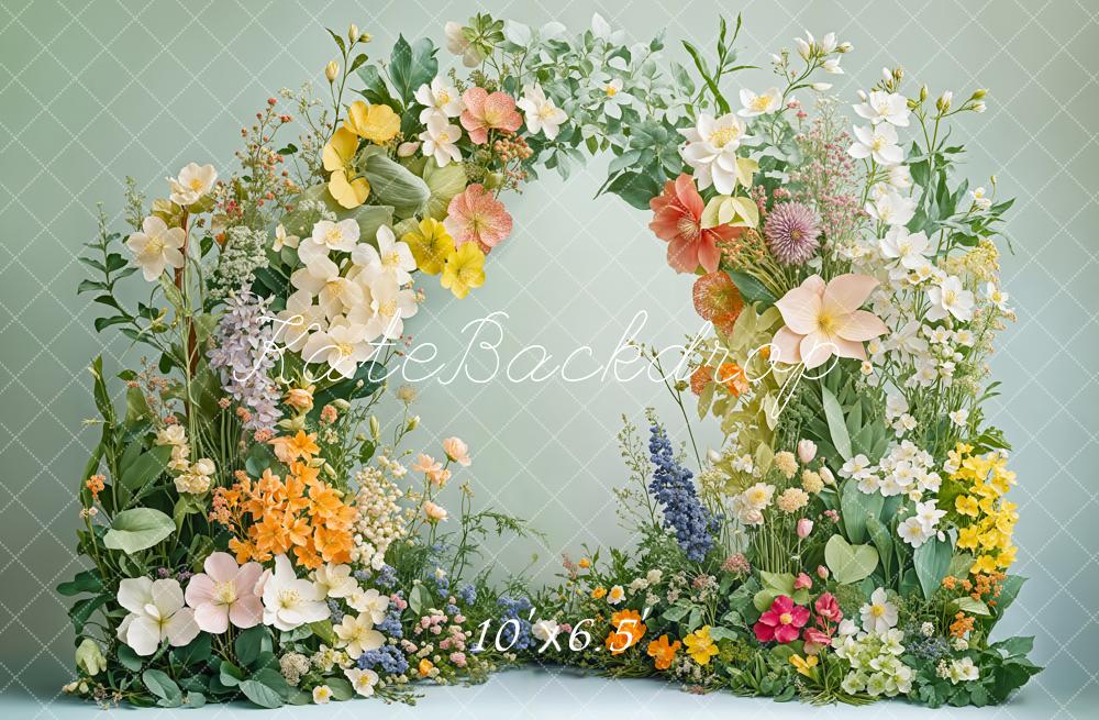 Kate Frühling Blumenbogen Grünzeug Hintergrund entworfen von Emetselch - Kate Backdrop.de