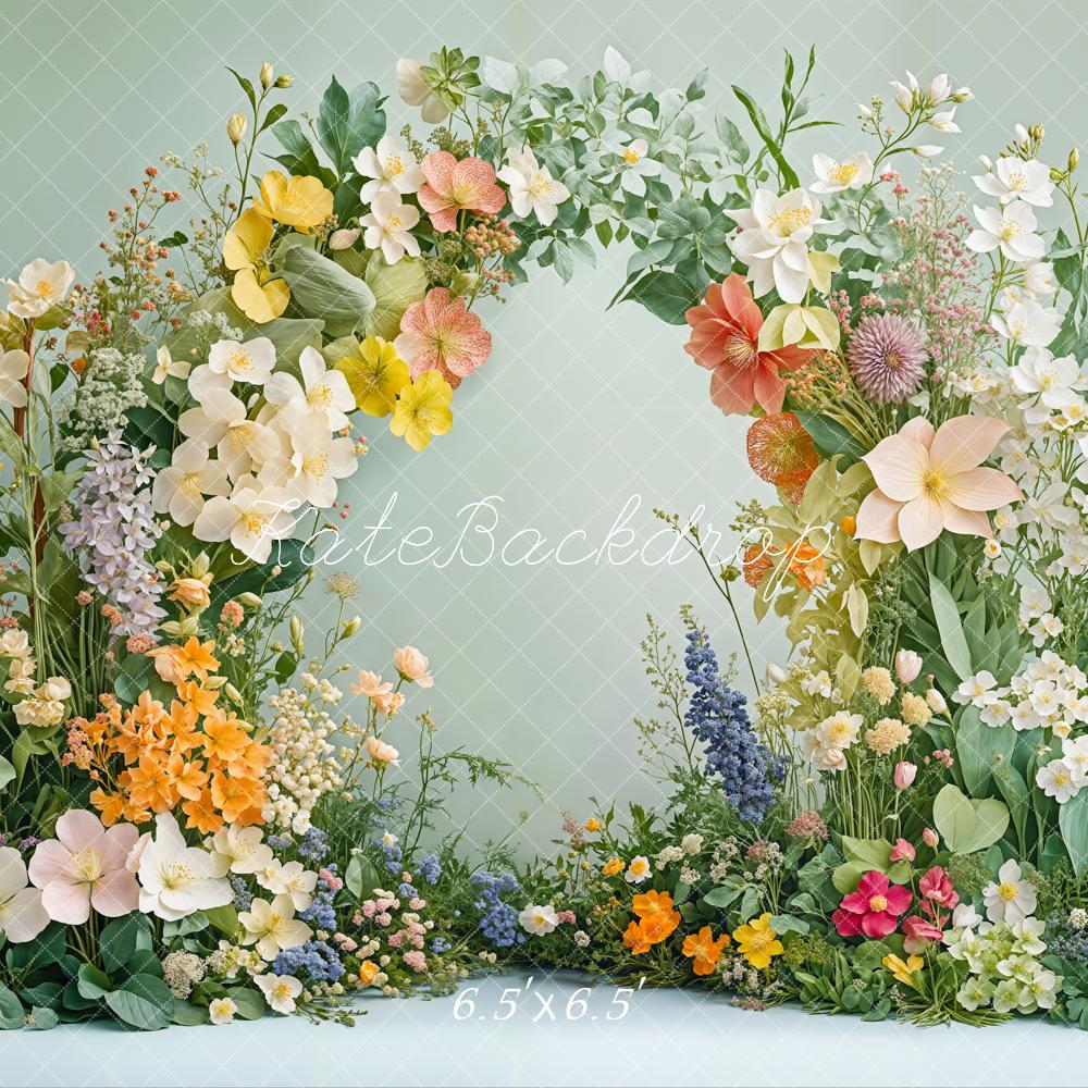 Kate Frühling Blumenbogen Grünzeug Hintergrund entworfen von Emetselch - Kate Backdrop.de