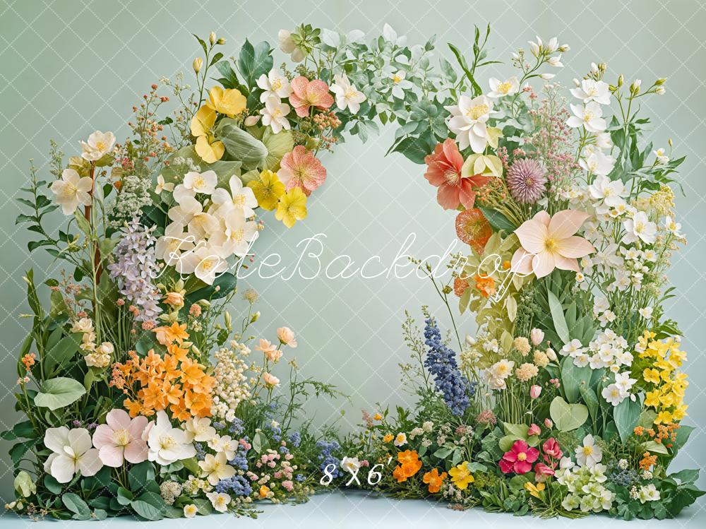 Kate Frühling Blumenbogen Grünzeug Hintergrund entworfen von Emetselch - Kate Backdrop.de