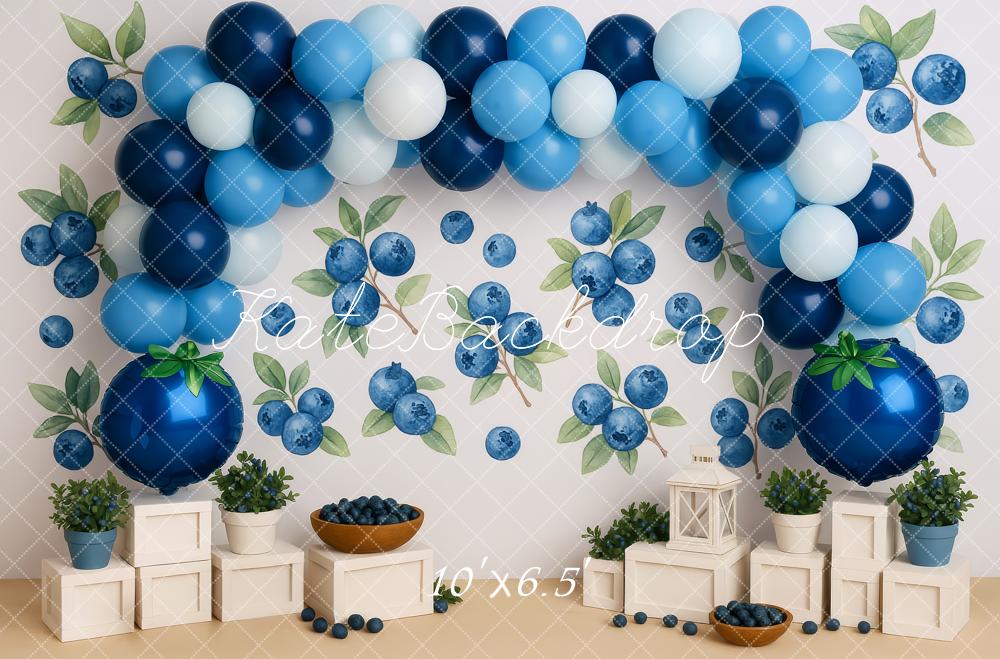 Kate Cake Smash Heidelbeere Ballonbogen Hintergrund Entworfen von Patty Robert - Kate Backdrop.de