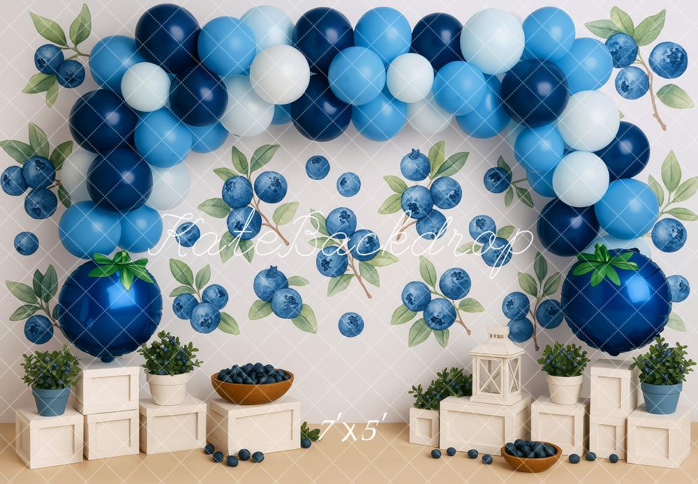 Kate Cake Smash Heidelbeere Ballonbogen Hintergrund Entworfen von Patty Robert - Kate Backdrop.de