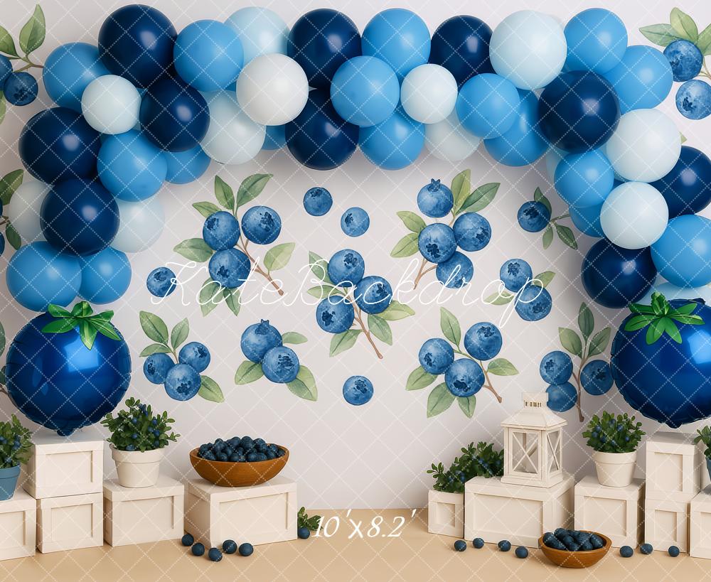 Kate Cake Smash Heidelbeere Ballonbogen Hintergrund Entworfen von Patty Robert - Kate Backdrop.de