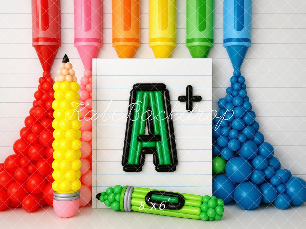 🔥50%OFF-Kate Zurück zu Schule Buntstifte A Plus Hintergrund - Kate Backdrop.de