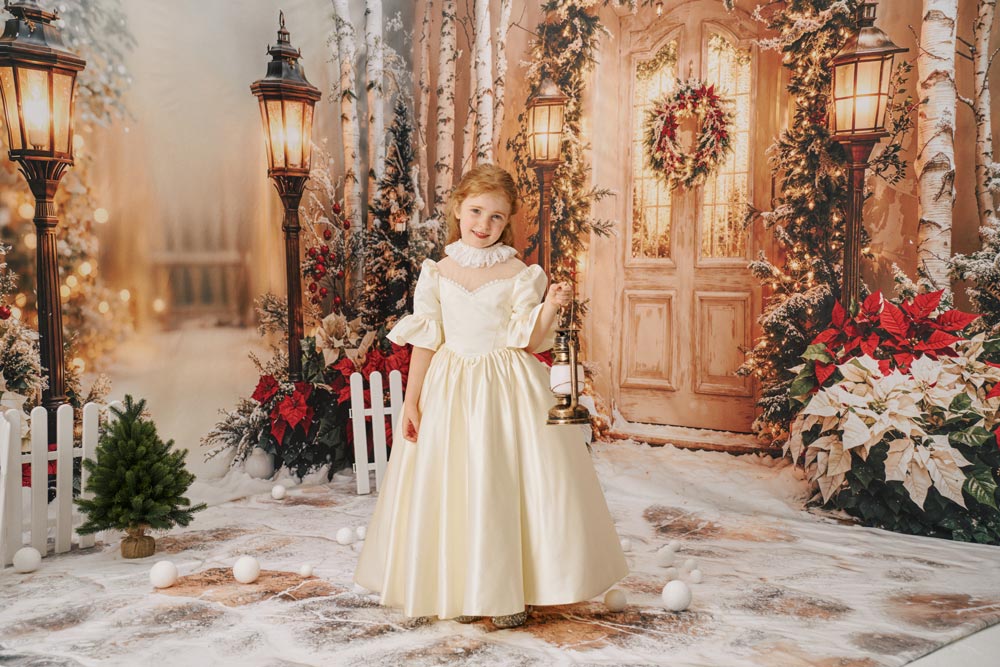 ⚡Blitzangebote-Kate Weihnachts-Türgirlande Weihnachtsstern Raum Hintergrund-Set - Kate Backdrop.de