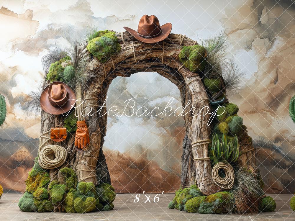 Kate Geburtstag Western Abenteuer Cowboy Bogen Kaktus Hintergrund Entworfen von Mini MakeBelieve - Kate Backdrop.de