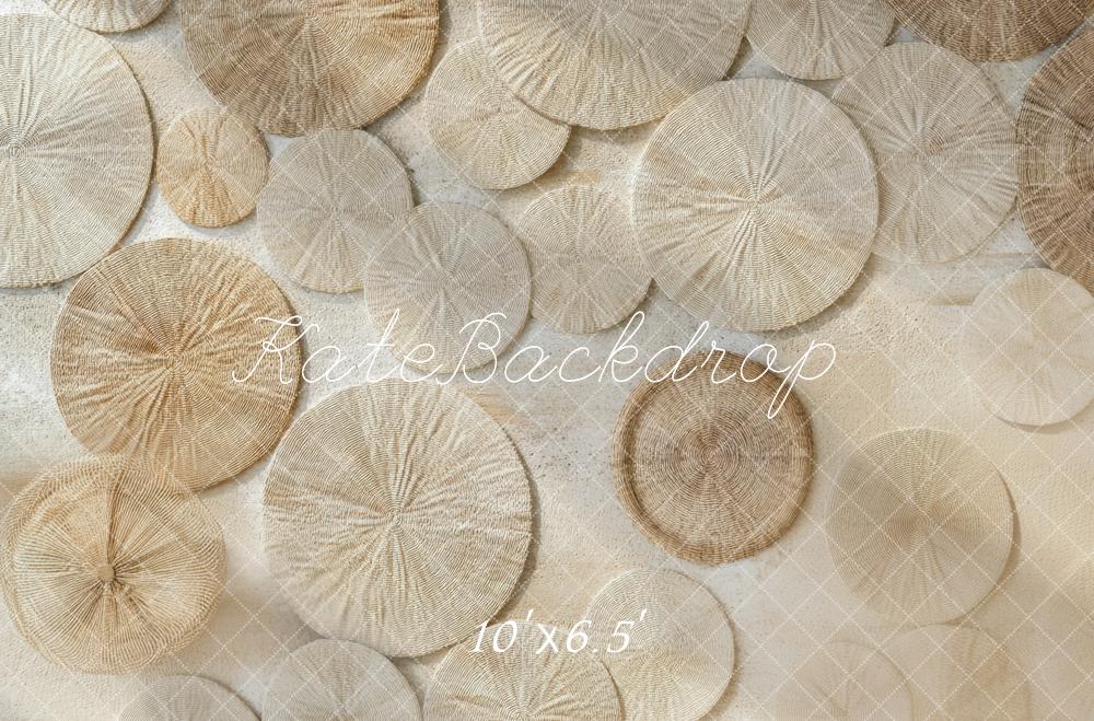 Kate Neutral gewebte Kreise Boden Hintergrund Entworfen von Mini MakeBelieve - Kate Backdrop.de