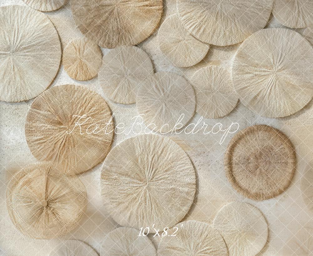 Kate Neutral gewebte Kreise Boden Hintergrund Entworfen von Mini MakeBelieve - Kate Backdrop.de