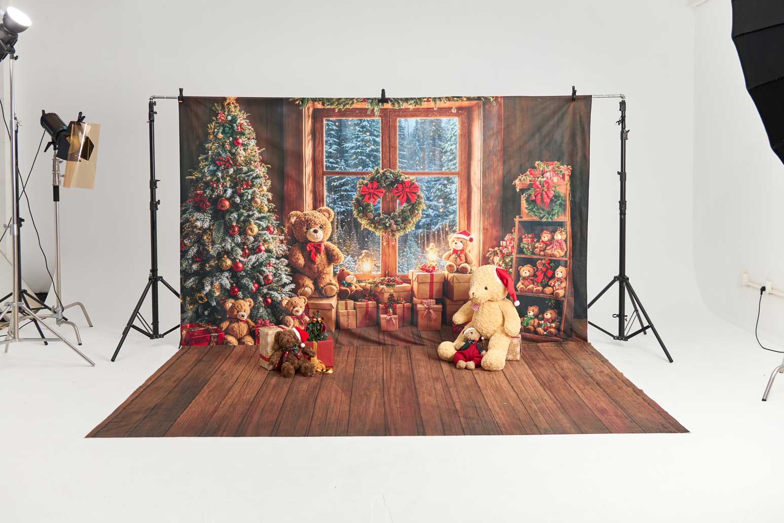 Kate Weihnachten Tannenbaum Geschenke Teddybären Hintergrund Entworfen von Emetselch
