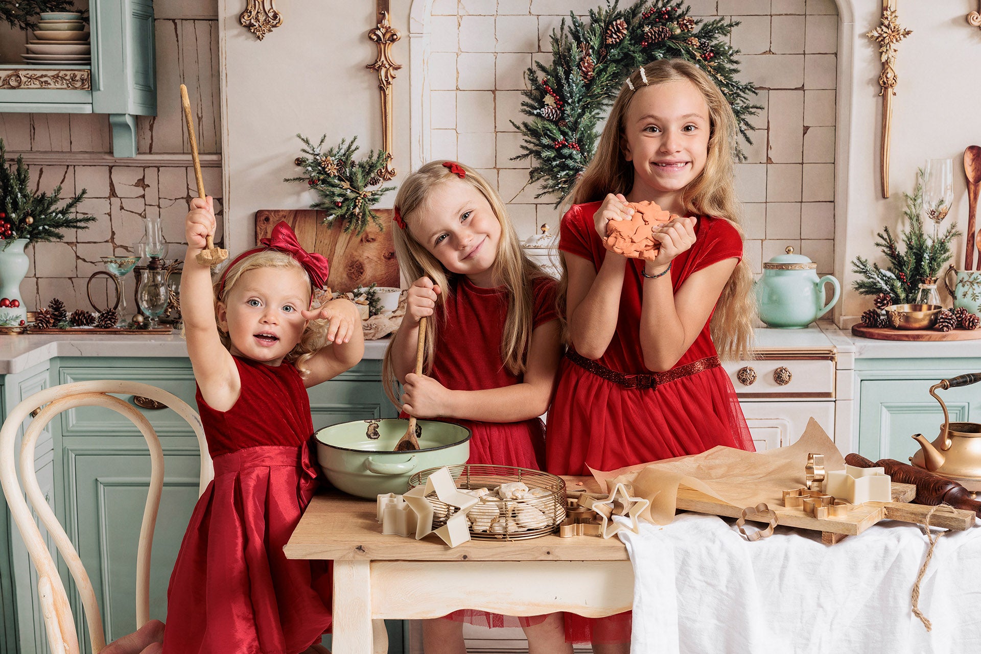 Kate Weihnachten Küche Kränze Vintage Hintergrund Entworfen von Emetselch