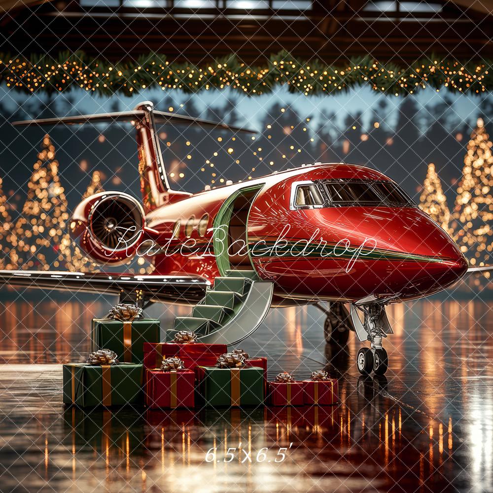 Kate Weihnachten Jet Geschenke Lichter Hintergrund Entworfen von Mini MakeBelieve - Kate Backdrop.de