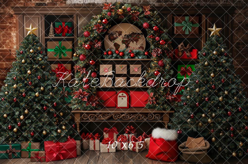 🔥50%OFF-Kate Weihnachten Baum Santa Poststelle Girlande Hintergrund - Kate Backdrop.de