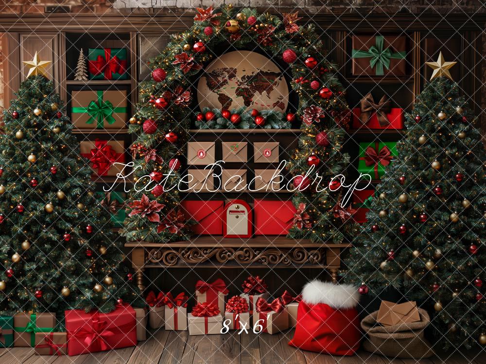 🔥50%OFF-Kate Weihnachten Baum Santa Poststelle Girlande Hintergrund - Kate Backdrop.de