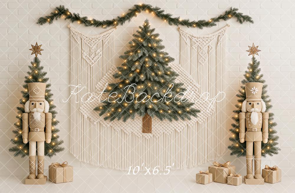 Kate Weihnachten Baum Boho Nussknacker Makramee Hintergrund von Ashley Paul - Kate Backdrop.de