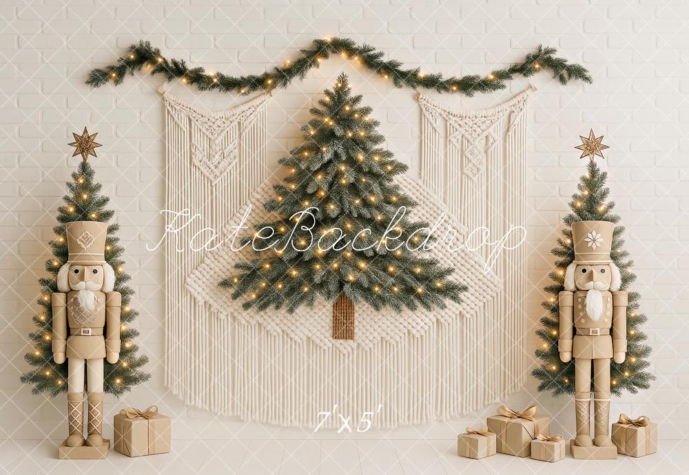 Kate Weihnachten Baum Boho Nussknacker Makramee Hintergrund von Ashley Paul - Kate Backdrop.de