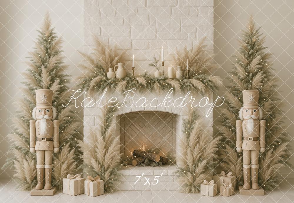 Kate Weihnachten Boho Nussknacker Kamin Hintergrund von Ashley Paul - Kate Backdrop.de