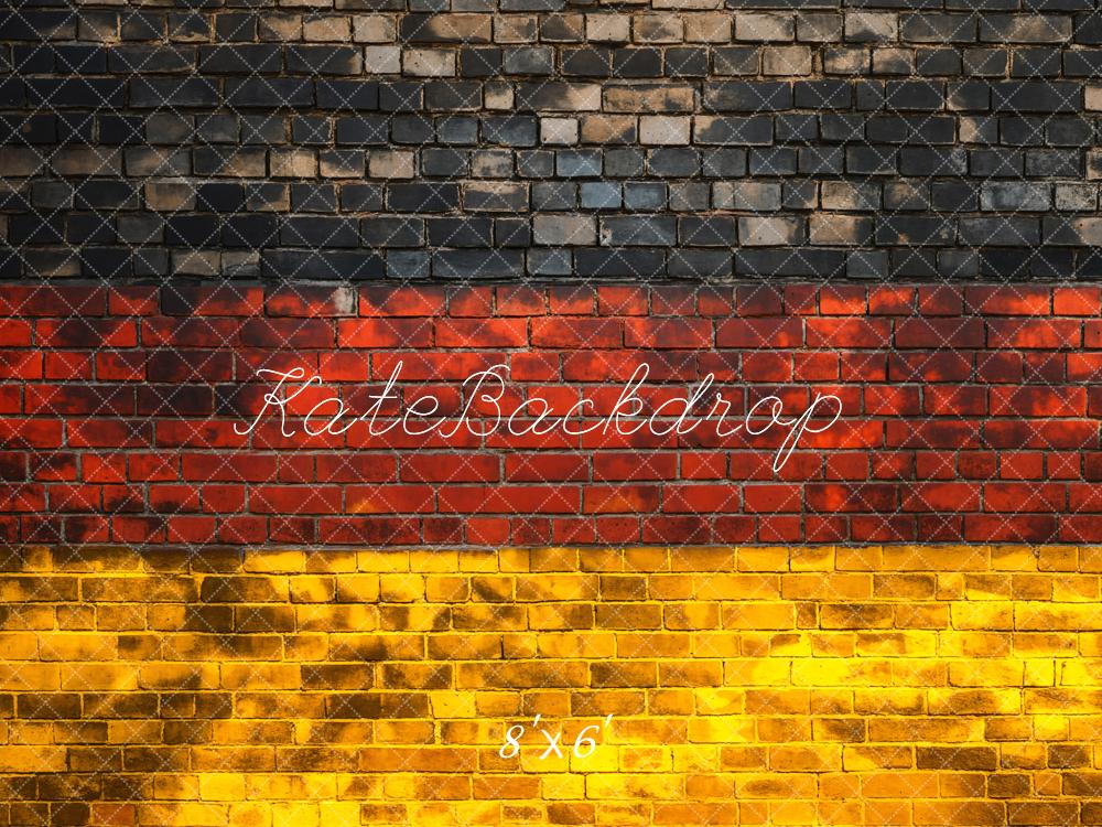 Kate Retro-Ziegelwand Deutsche Flagge Nationalfeiertag Hintergrund entworfen von Chain Photography - Kate Backdrop.de