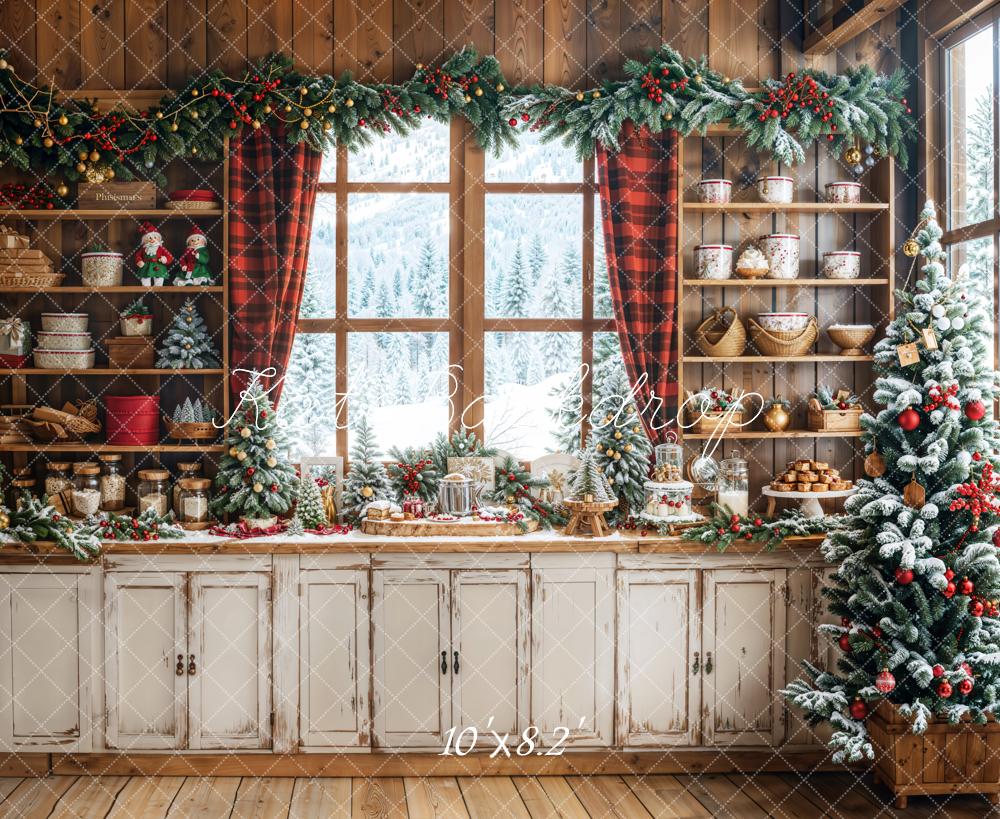 Kate Weihnachten Rustikale Küche Hintergrund entworfen von Emetselch - Kate Backdrop.de