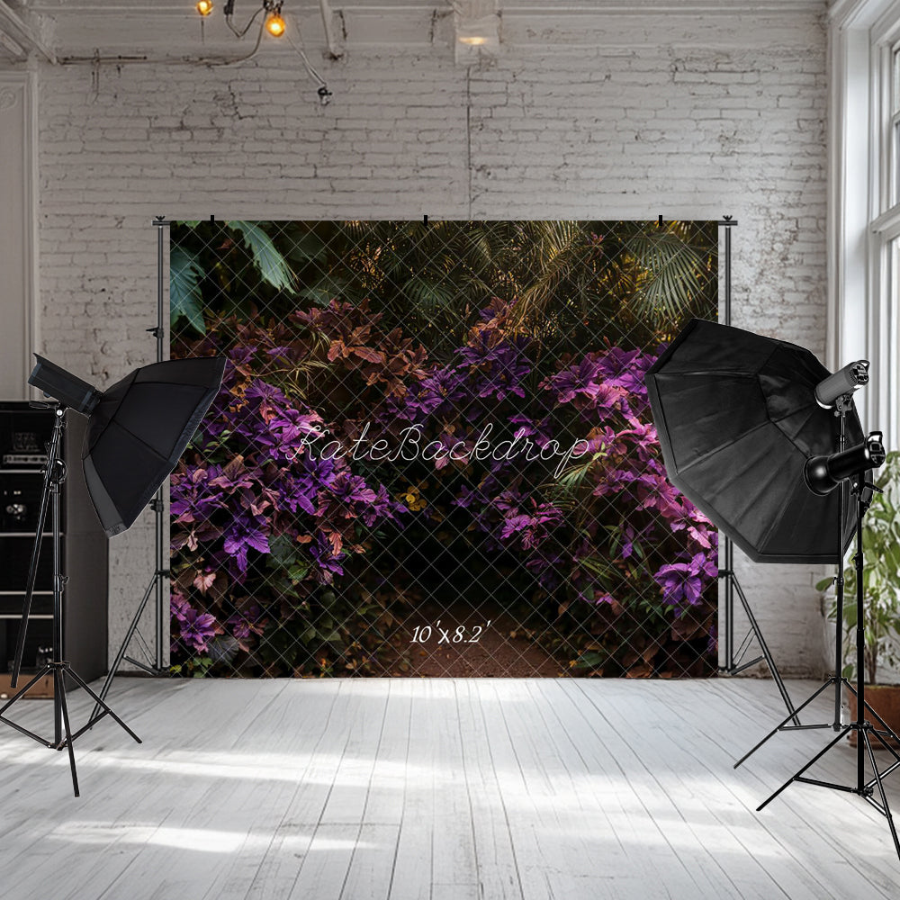 Kate Sommer Tropisch Blumen Lila Garden Hintergrund entworfen von Emetselch - Kate Backdrop.de