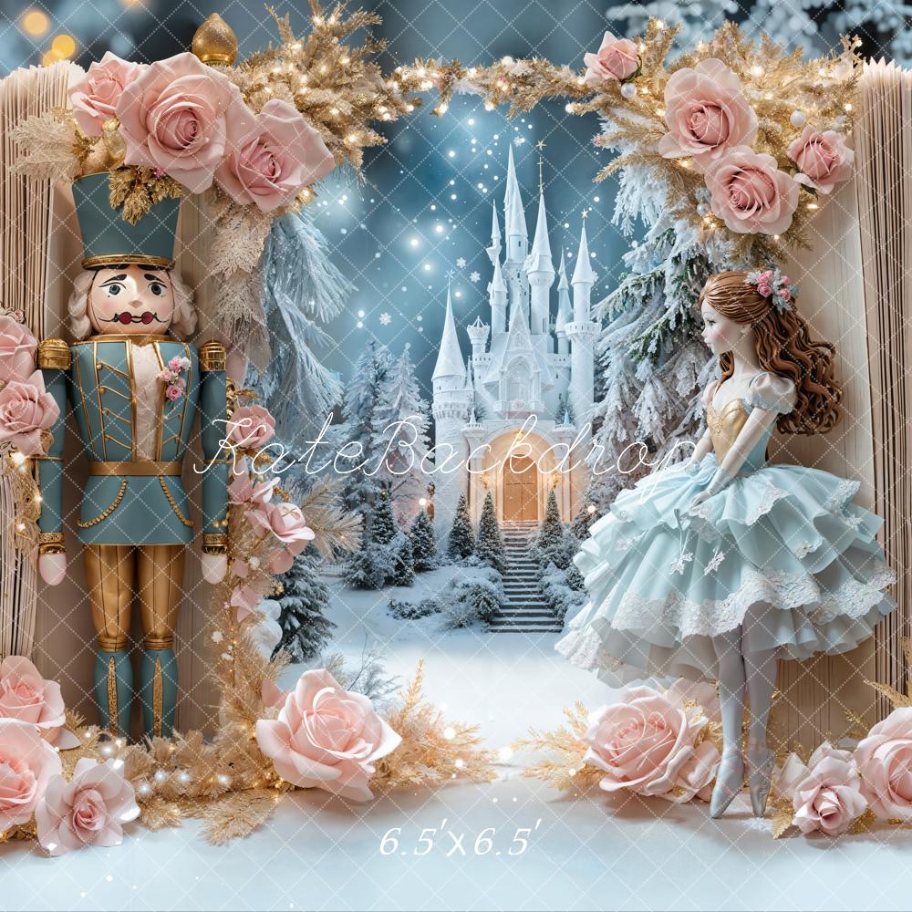 Kate Weihnachten Nussknacker Winter Schloss Prinzessin Hintergrund entworfen von Emetselch - Kate Backdrop.de
