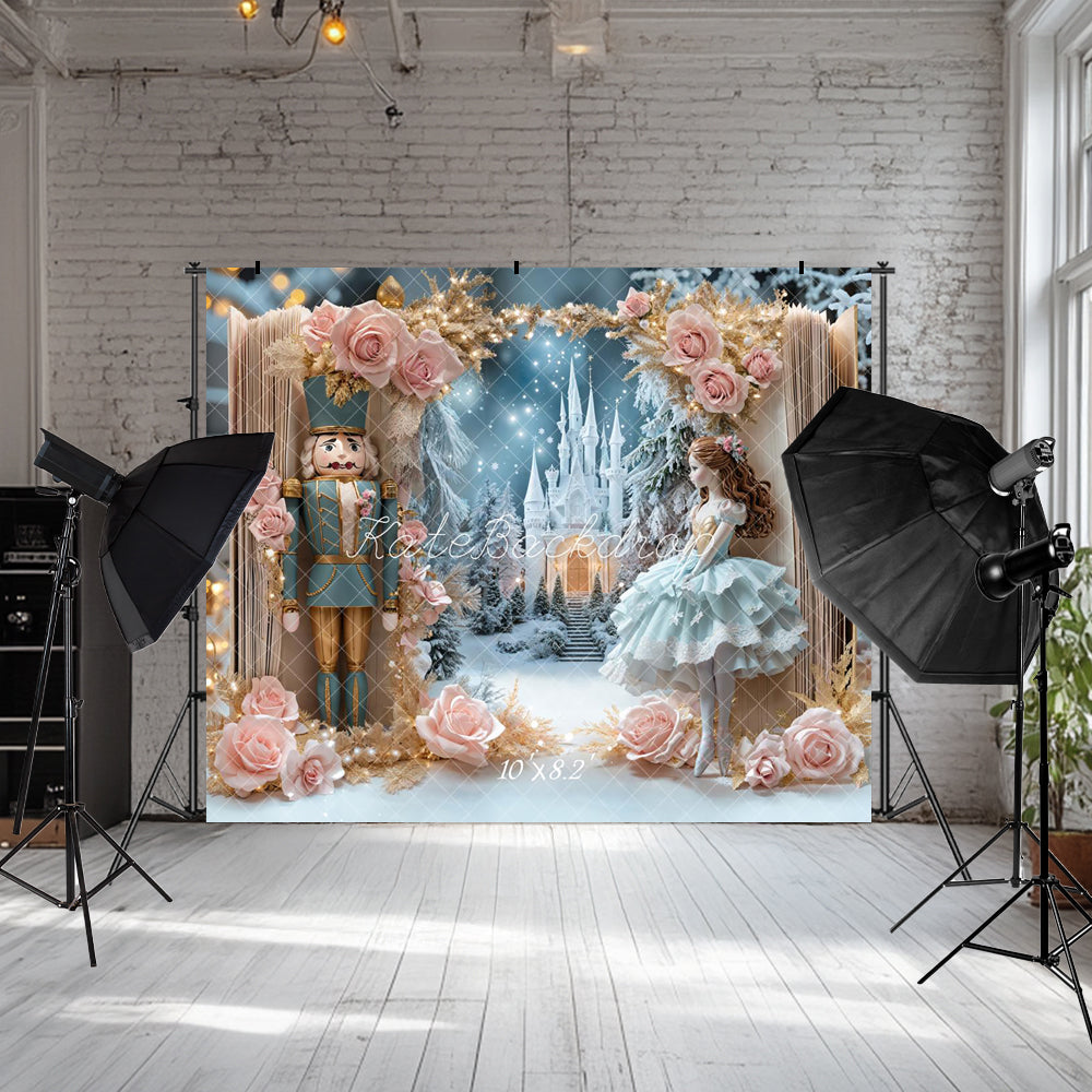 Kate Weihnachten Nussknacker Winter Schloss Prinzessin Hintergrund entworfen von Emetselch - Kate Backdrop.de