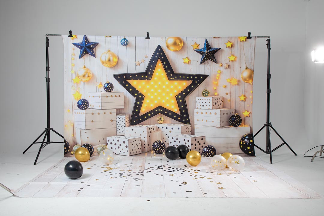 Kate Weihnachten Sterne Geschenkboxen Leuchtend Hintergrund Entworfen von Emetselch