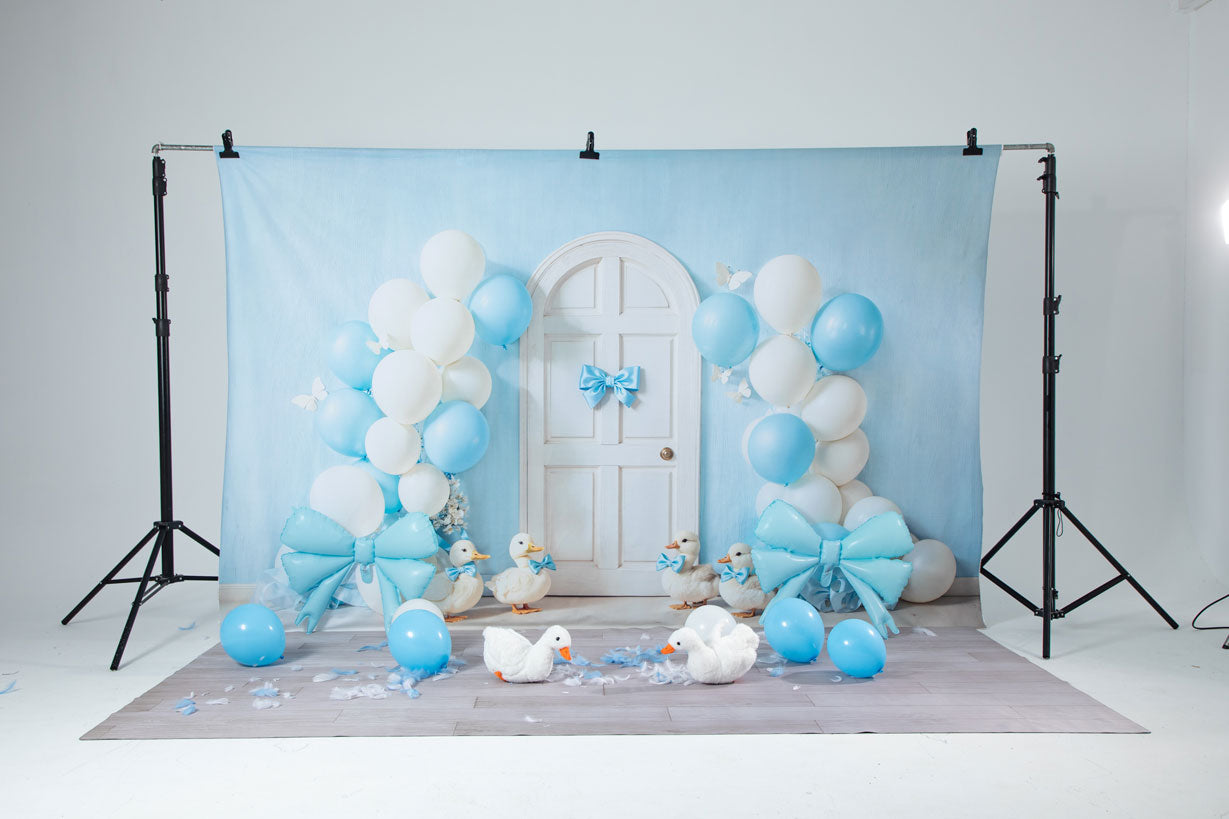 Kate Kinder Geburtstag Enten Ballons Blau Hintergrund Entworfen von Emetselch